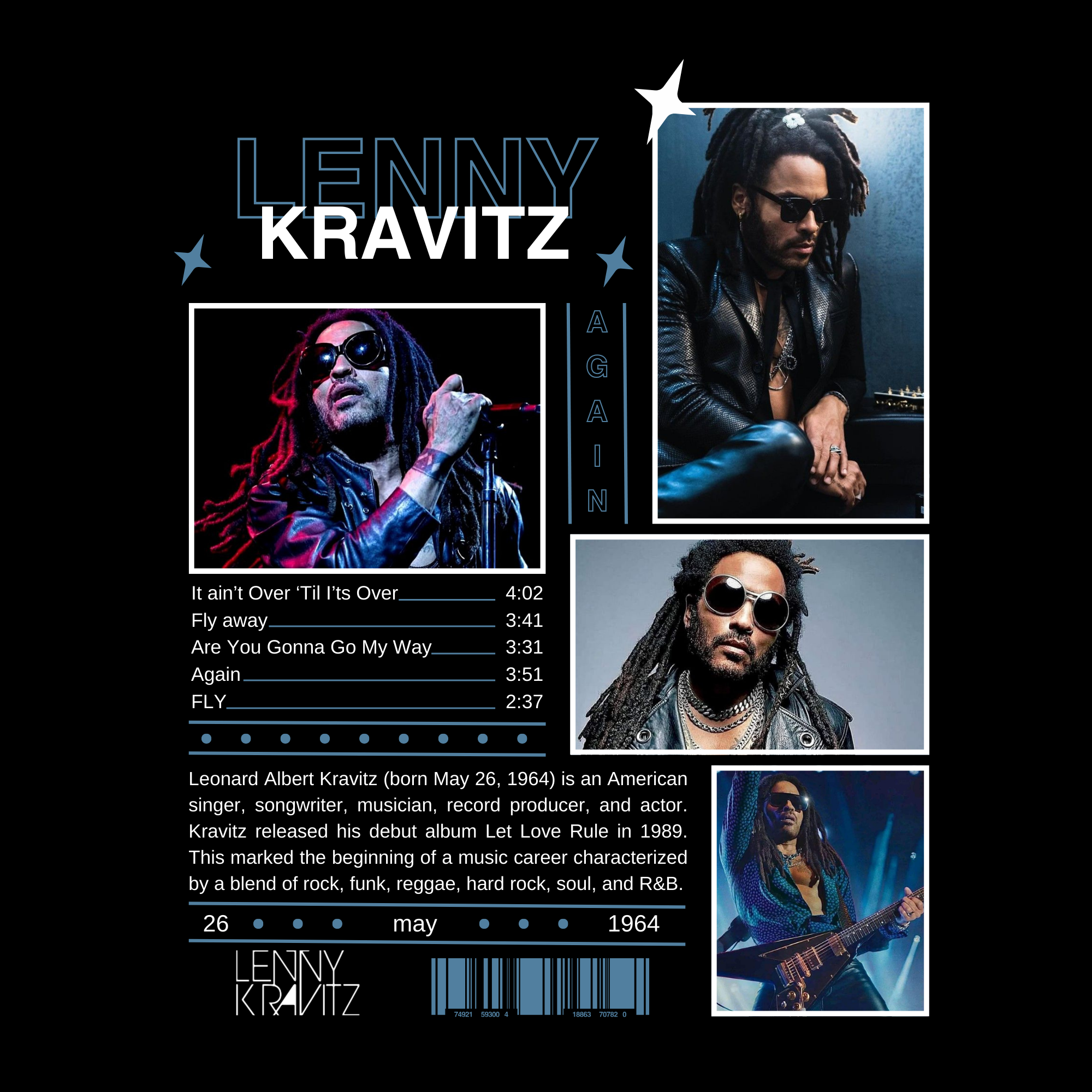 Camiseta Lenny Kravitz