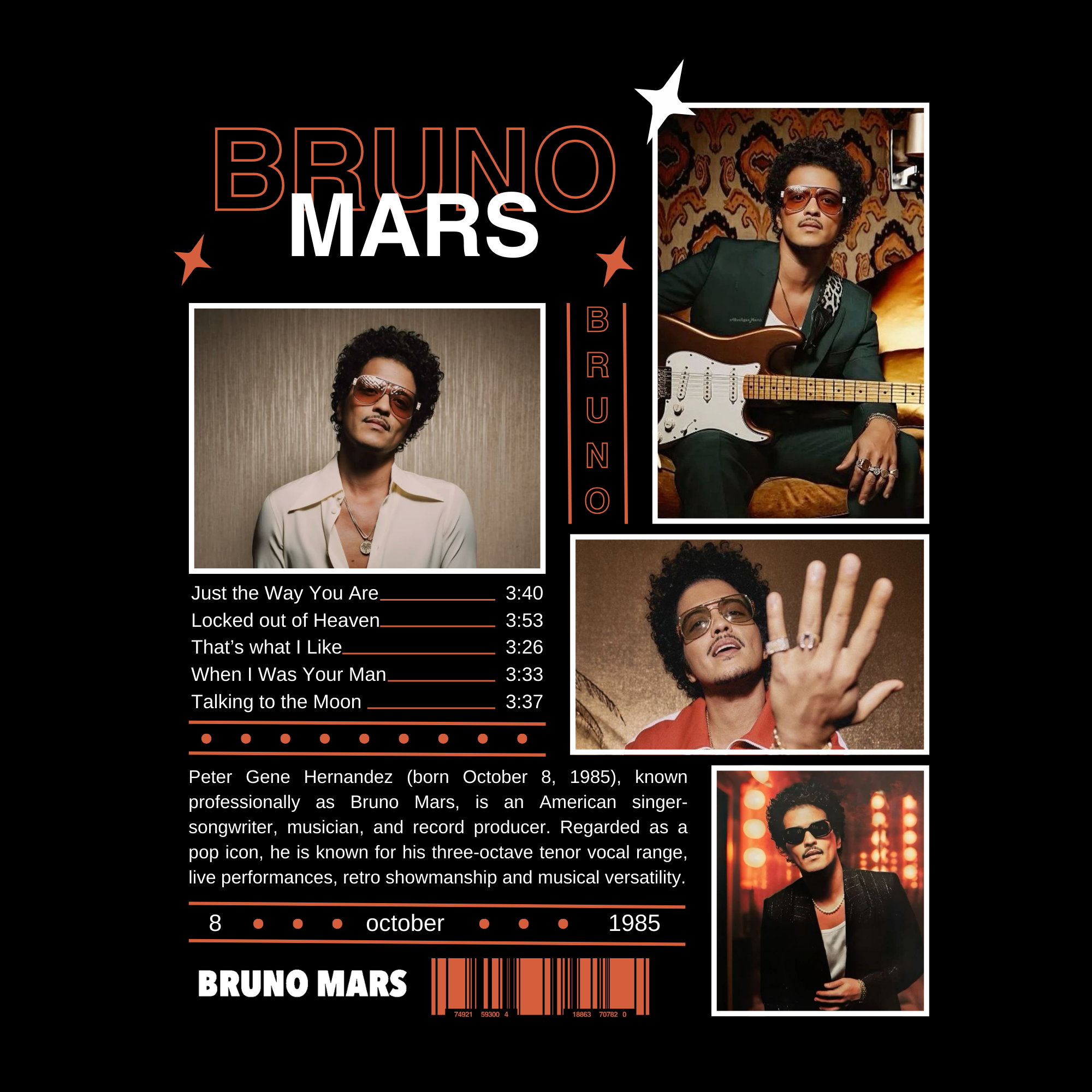 Camiseta Bruno Mars