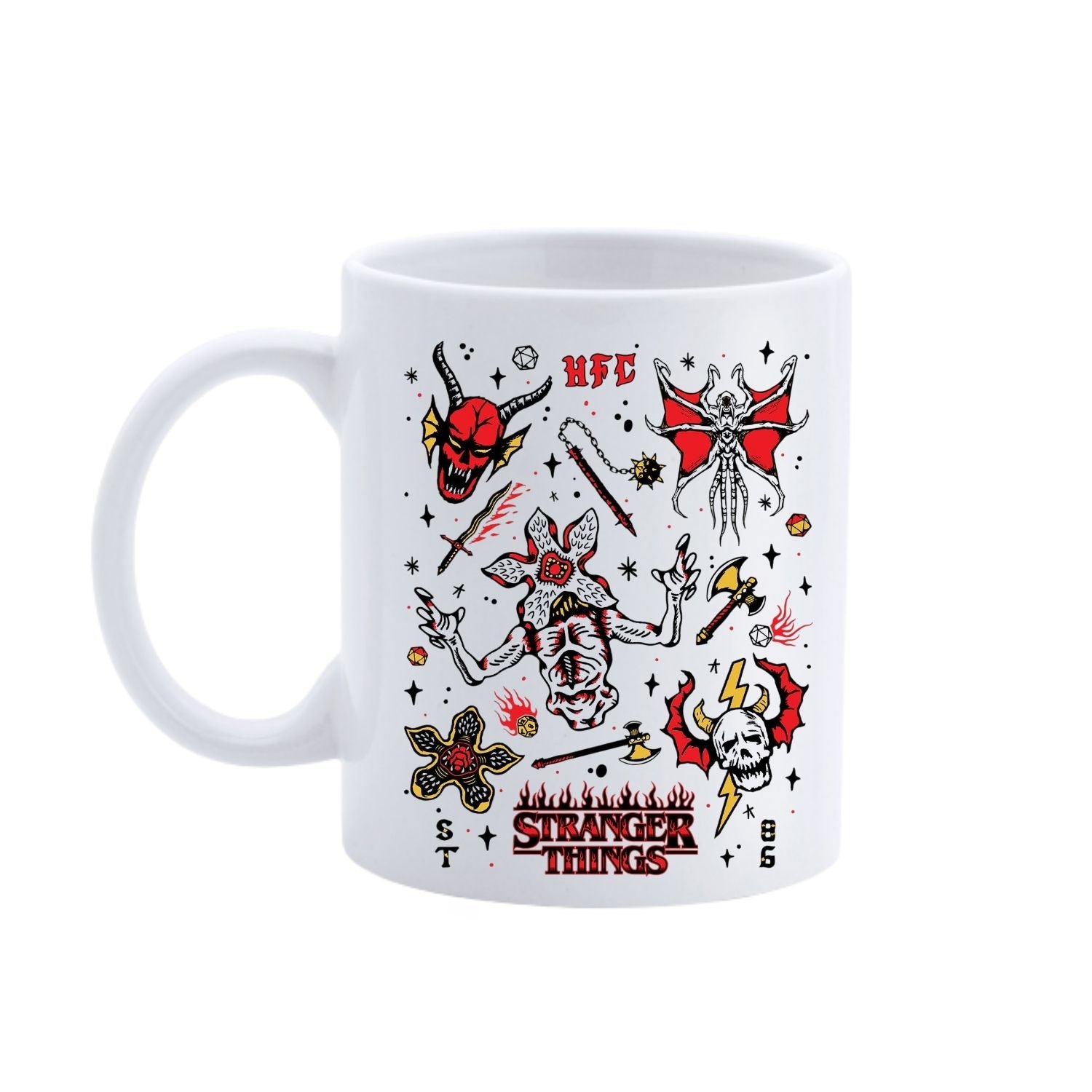 Taza Stranger Things (Hellfire Blanca)